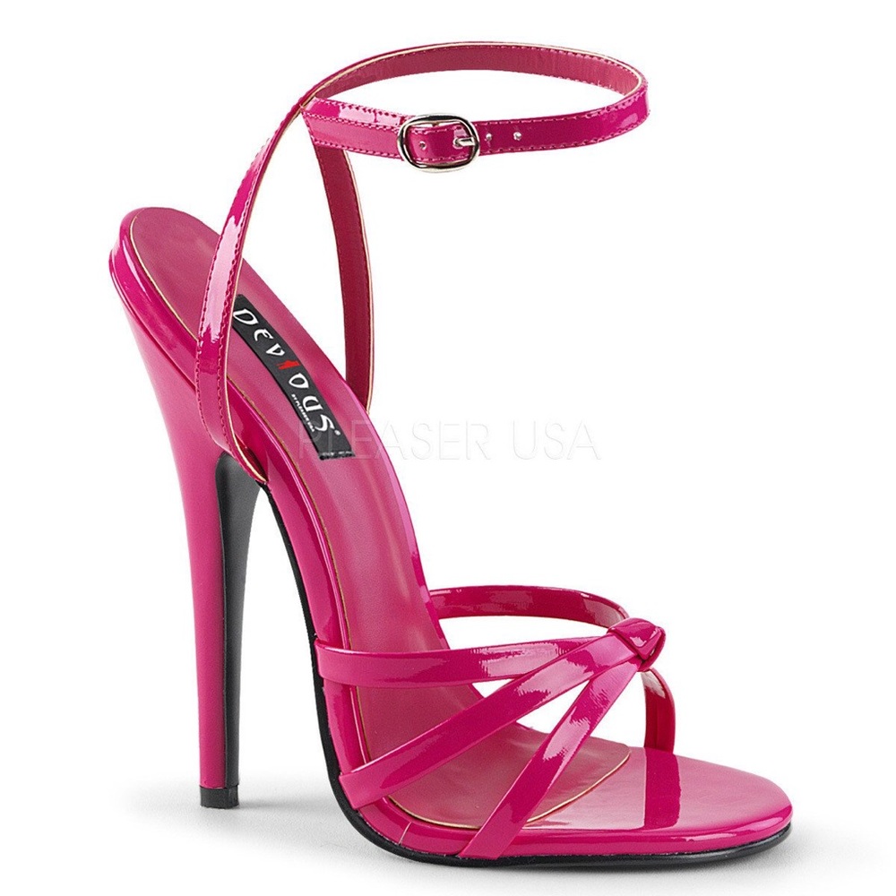 Devious domina-108 hot pink strappy high heel shoe size 8 new